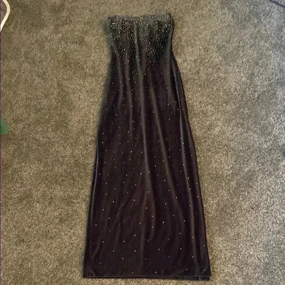 Reggio Charcoal Gray Evening Dress - Picture 2 of 4